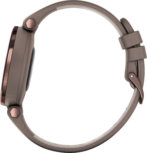 Garmin Lily Classic Stainless Steel Waterproof Smartwatch with Heart Rate Monitor (Dark Bronze Bezel with Paloma Case and Italian Leather Band) view 7