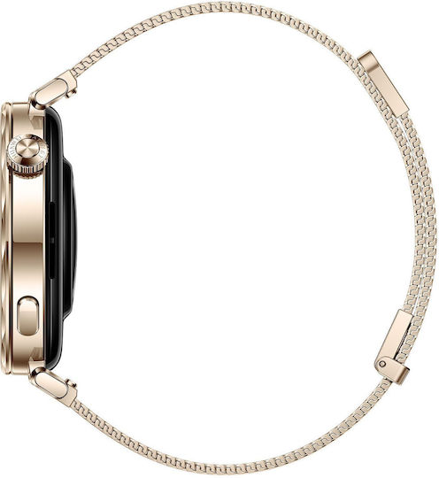 Huawei Watch GT 5 41mm Waterproof with Heart Rate Monitor (Gold Milanese Strap) view 5