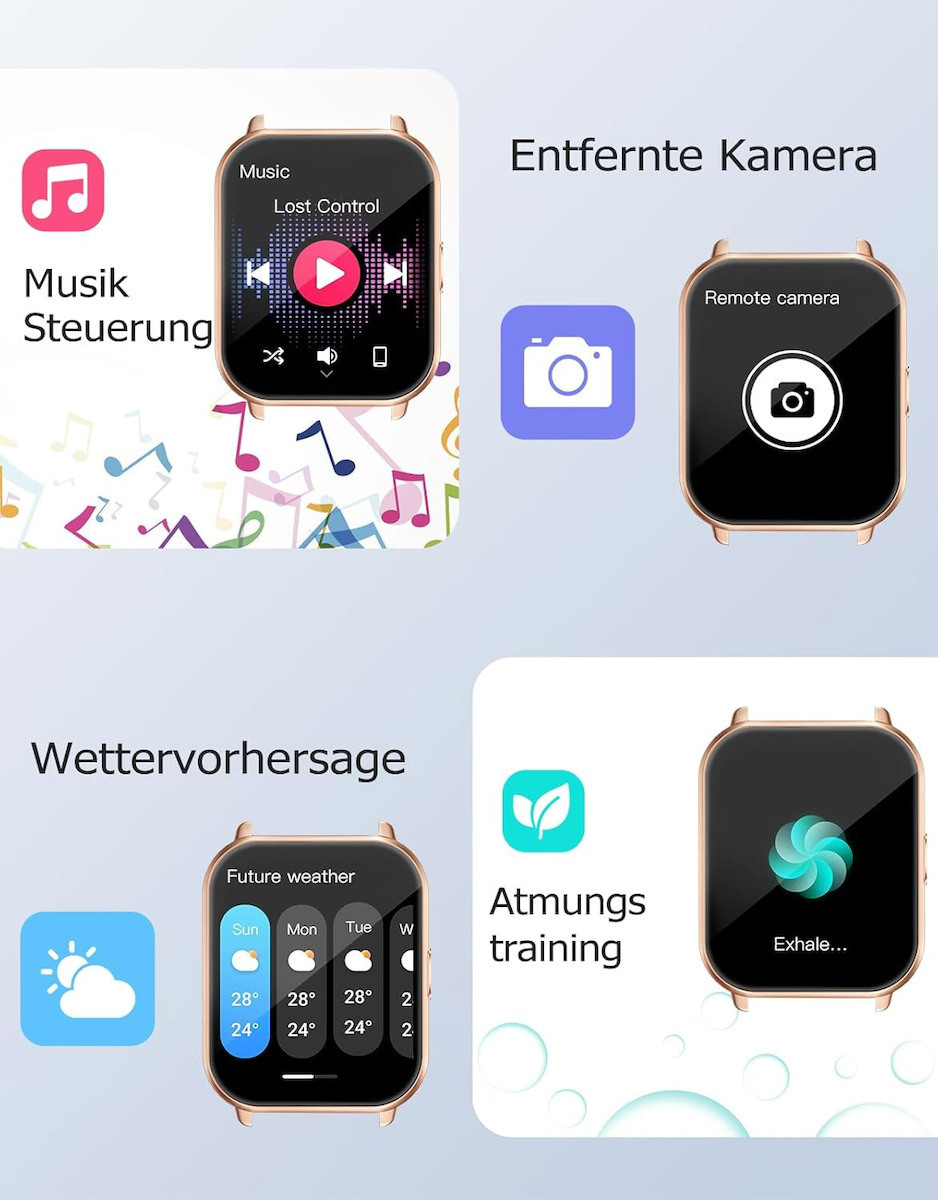 Ruimen D1 Smartwatch with SIM and Heart Rate Monitor (Pink) view 7