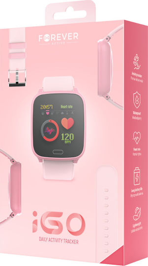 Forever JW-100 Smartwatch with Heart Rate Monitor (Pink) view 6