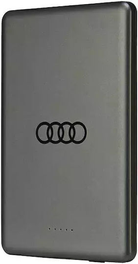 Audi Big Logo MagSafe Power Bank 5000mAh 15W with USB-C Port Gray