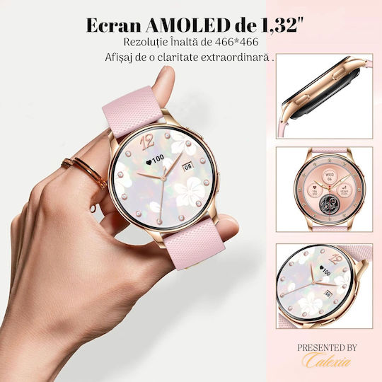Ceas Y11 42mm Smartwatch with Heart Rate Monitor (Gold) view 4