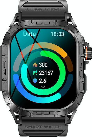 K63 1.96-inch Heart Rate Blood Oxygen Monitoring Bluetooth Call Sports Smart Watch Color Black view 1
