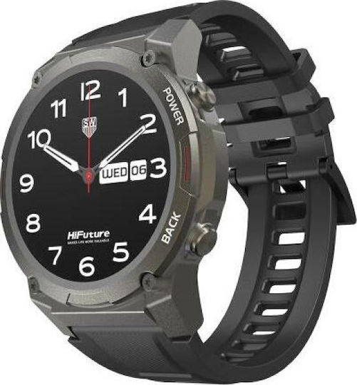 HiFuture FutureGo Mix 2 Stainless Steel Smartwatch with Heart Rate Monitor (Raven Black) view 2