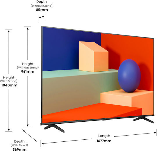 Hisense Smart Television 75" 4K UHD LED 75A6K HDR (2023) view 4