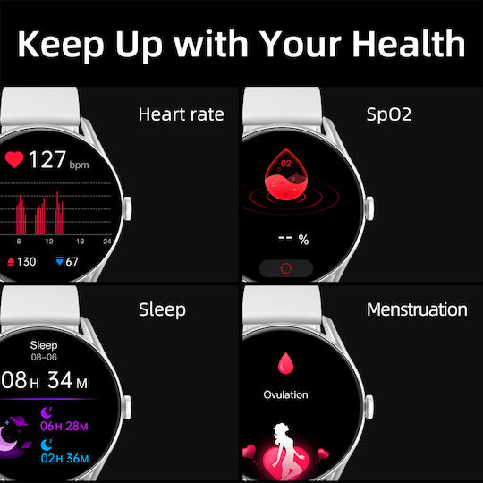 QCY GT S8 Smartwatch with Heart Rate Monitor (Gray) view 4