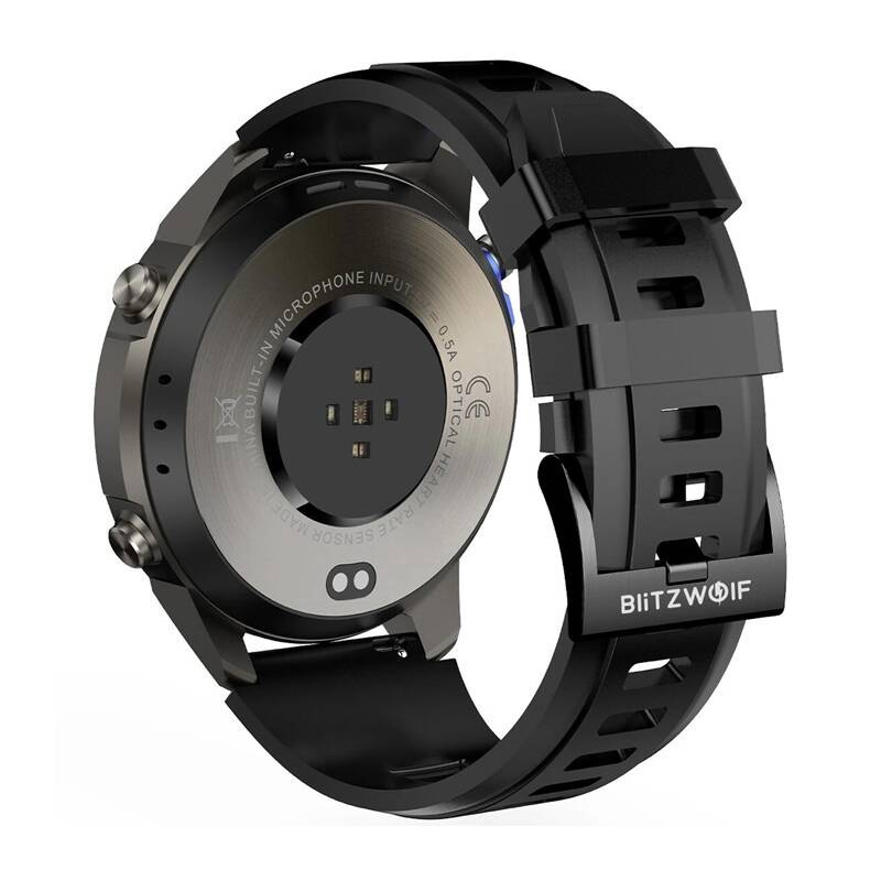 BlitzWolf BW-Voyager1 52mm Waterproof Smartwatch with Heart Rate Monitor (Black) vue 3