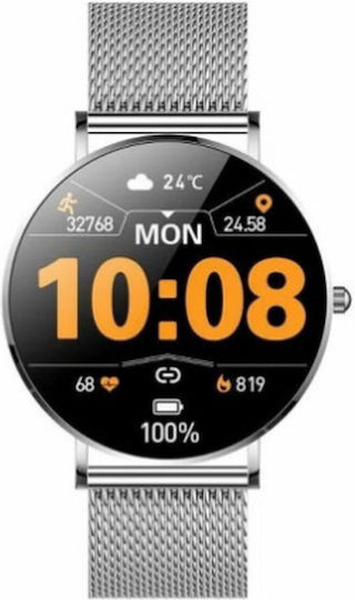 Manta Alexa Smartwatch with Heart Rate Monitor (Silver) view 4