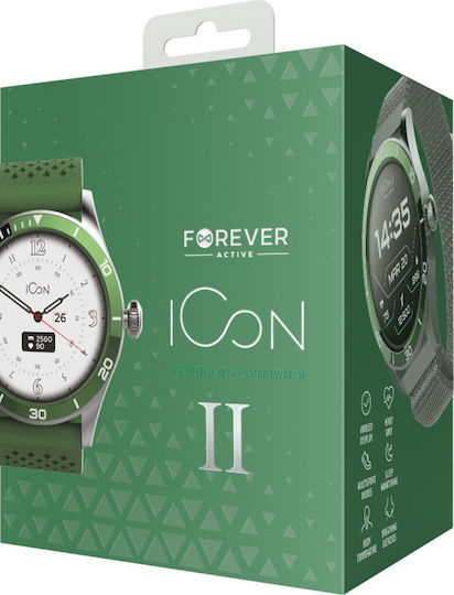 Forever ICON v2 AW-110 42mm Smartwatch with Heart Rate Monitor (Green) view 3