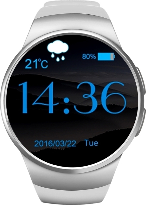 Kingwear KW18 Smartwatch with SIM and Heart Rate Monitor (White)
