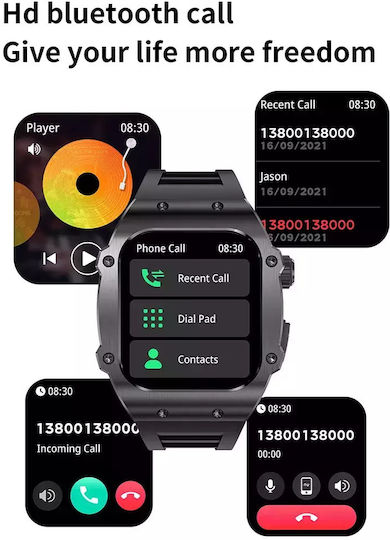 Nubi AK55 Smartwatch with Heart Rate Monitor (Black) view 6