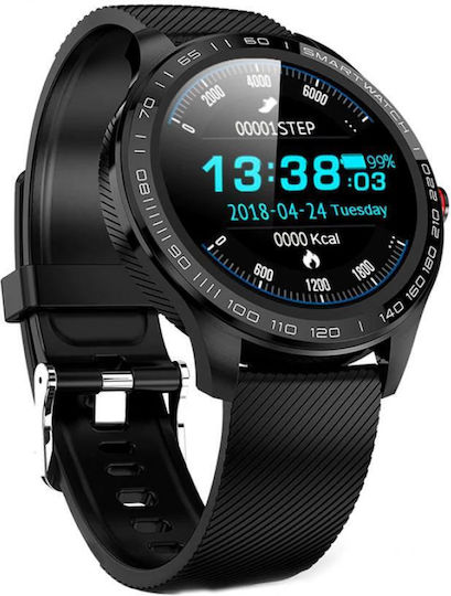 Kingwear L9 42mm Smartwatch with Heart Rate Monitor (Black) vue 3