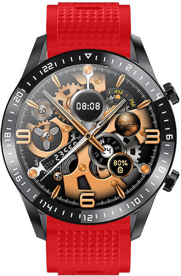 DAS.4 SL13 Smartwatch with Heart Rate Monitor (Black / Red) view 2