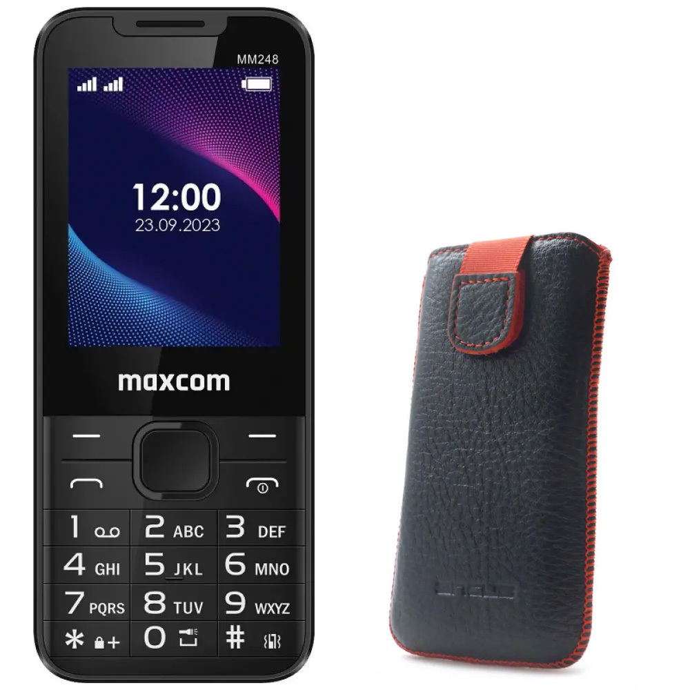 MaxCom MM248 Dual SIM Mobile with Buttons Black view 1