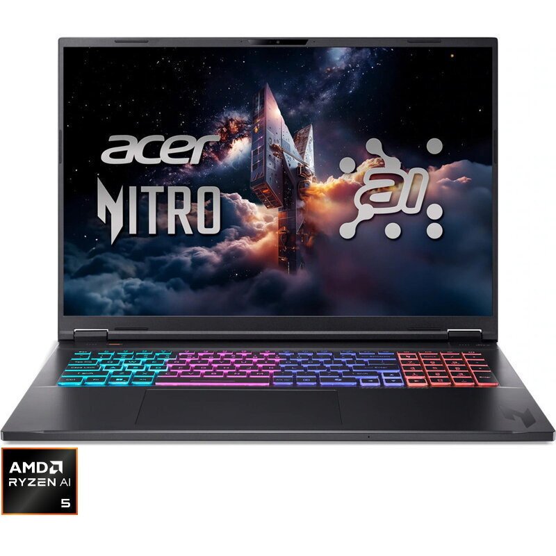 Acer Nitro 18 AI AN18-61-R565 -R565 18" IPS 165Hz (Ryzen AI 300 Series-5 340/16GB/1TB SSD/GeForce RTX 5050/No OS) (International English Keyboard) view 1