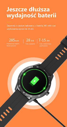 G.Rossi SG012A 45mm Smartwatch with Heart Rate Monitor (Black) view 3