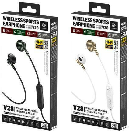 WK V28 Earbud Bluetooth Handsfree Earphones White view 2