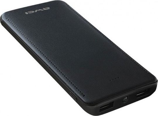 Awei P99K Power Bank 10000mAh with 2 USB-A Ports Black