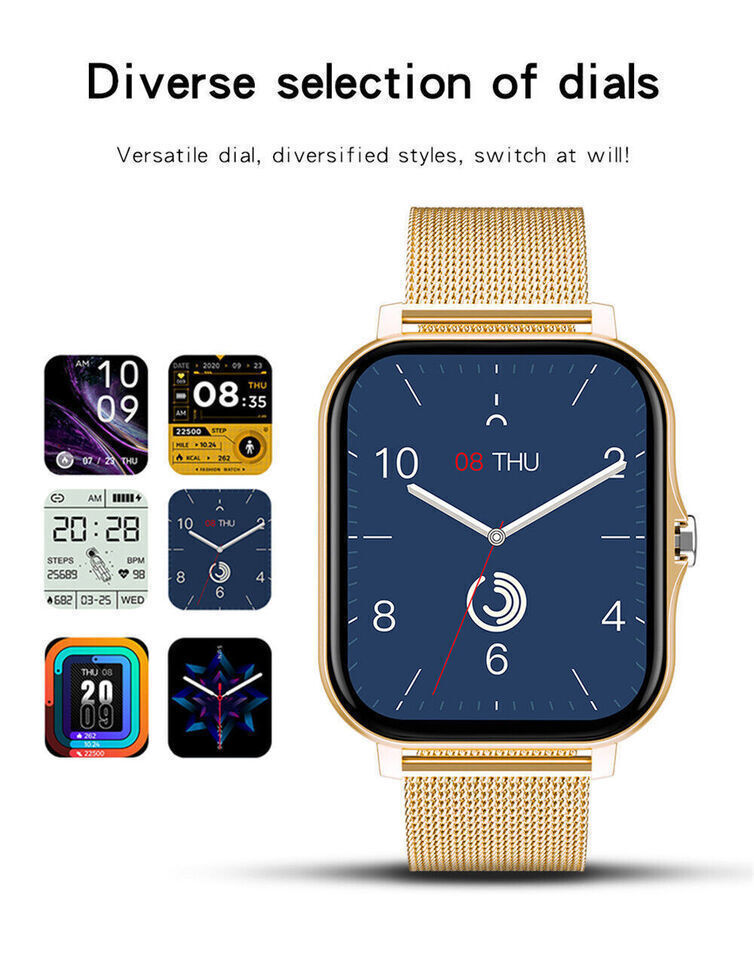 Y13 Stainless Steel Smartwatch with Heart Rate Monitor Gold view 3
