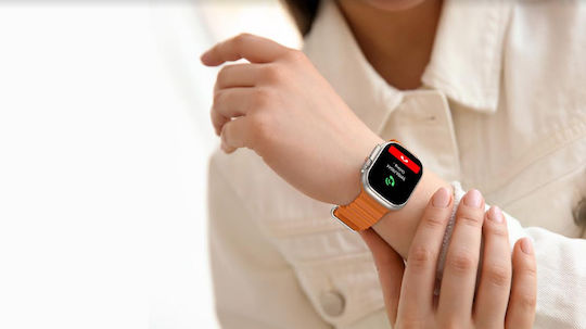 Riversong 8 Ultra Smartwatch with Heart Rate Monitor (Midnight Black / Orange Strap) view 5