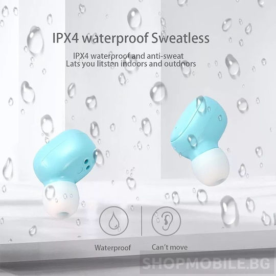 A6S Earbud Bluetooth Handsfree Earphones with Charging Case Blue view 3