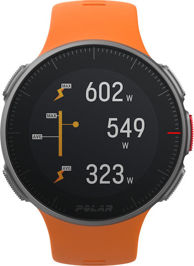 Polar Vantage V HR Stainless Steel 46mm Waterproof Smartwatch with Heart Rate Monitor (Orange) view 2