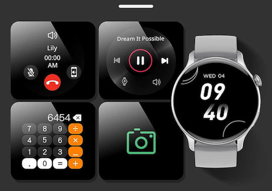 JANOLTY RLQA Smartwatch with Heart Rate Monitor (Silver) vista 3
