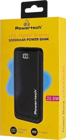 Powertech PT-1326 Power Bank 10000mAh 22.5W with 2 USB-A Ports and USB-C Port Power Delivery / Quick Charge 3.0 Black view 5