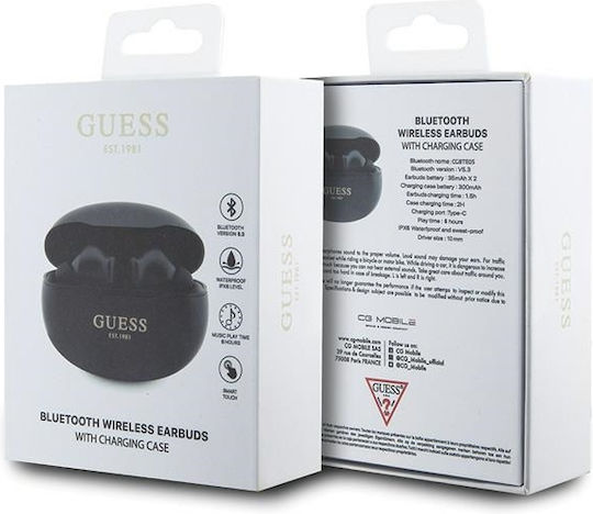 Guess True Wireless Metalic Finish In-ear Bluetooth Handsfree Earphones with Charging Case Black vue 4