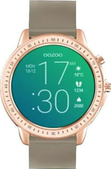 Oozoo Q00302 45mm Smartwatch with Heart Rate Monitor (Rose Gold) view 1