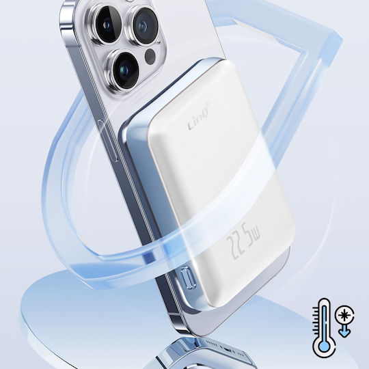 LinQ W15006 MagSafe Power Bank 10000mAh 15W Power Delivery White view 2
