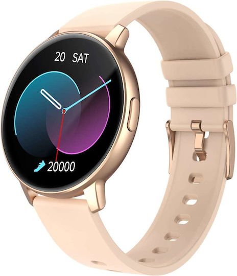 Gofit Smartwatch Idealstore 1.3 Inch Full Touch Screen Ip68 Water Resistant Bluetooth Heart Rate Monitor Blood Pressure Blood Oxygen Call Text Reminder Multi-sport Compatible Ios Android Gold view 1