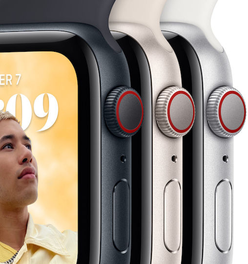 Apple Watch SE 2022 Cellular Aluminium 44mm Waterproof with eSIM and Heart Rate Monitor (Midnight with Midnight Sport Band) view 4