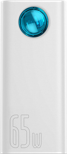 Baseus Amblight Overseas Edition Power Bank 30000mAh 65W with 4 USB-A Ports and USB-C Port Power Delivery White vue 2