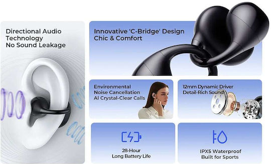 Havit OWS916 Lite Open Ear Bluetooth Handsfree Earphones with Sweat Resistance and Charging Case Black view 7