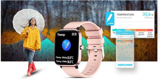 Giewont 230-1 Smartwatch with Heart Rate Monitor (Pink) view 8