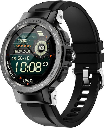 E19 Y 45mm Smartwatch with Heart Rate Monitor (Black)