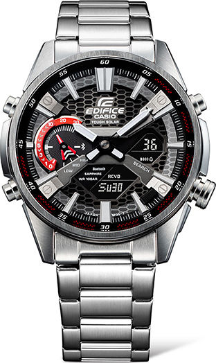 Casio ECB-S100D-1AEF Stainless Steel 50mm Waterproof Smartwatch (Silver) vista 2