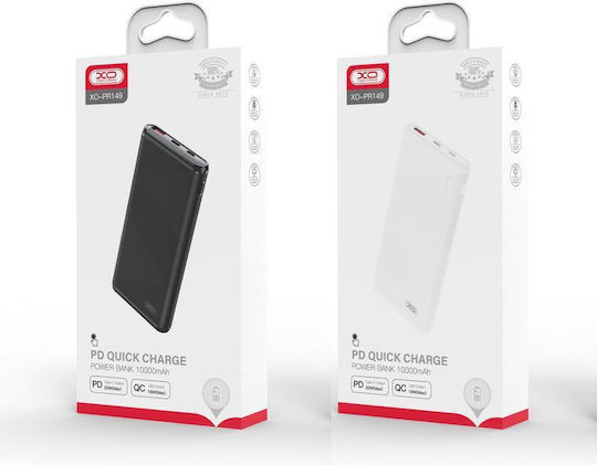 XO PR149 Power Bank 10000mAh 20W with USB-A Port and USB-C Port Power Delivery Black view 4