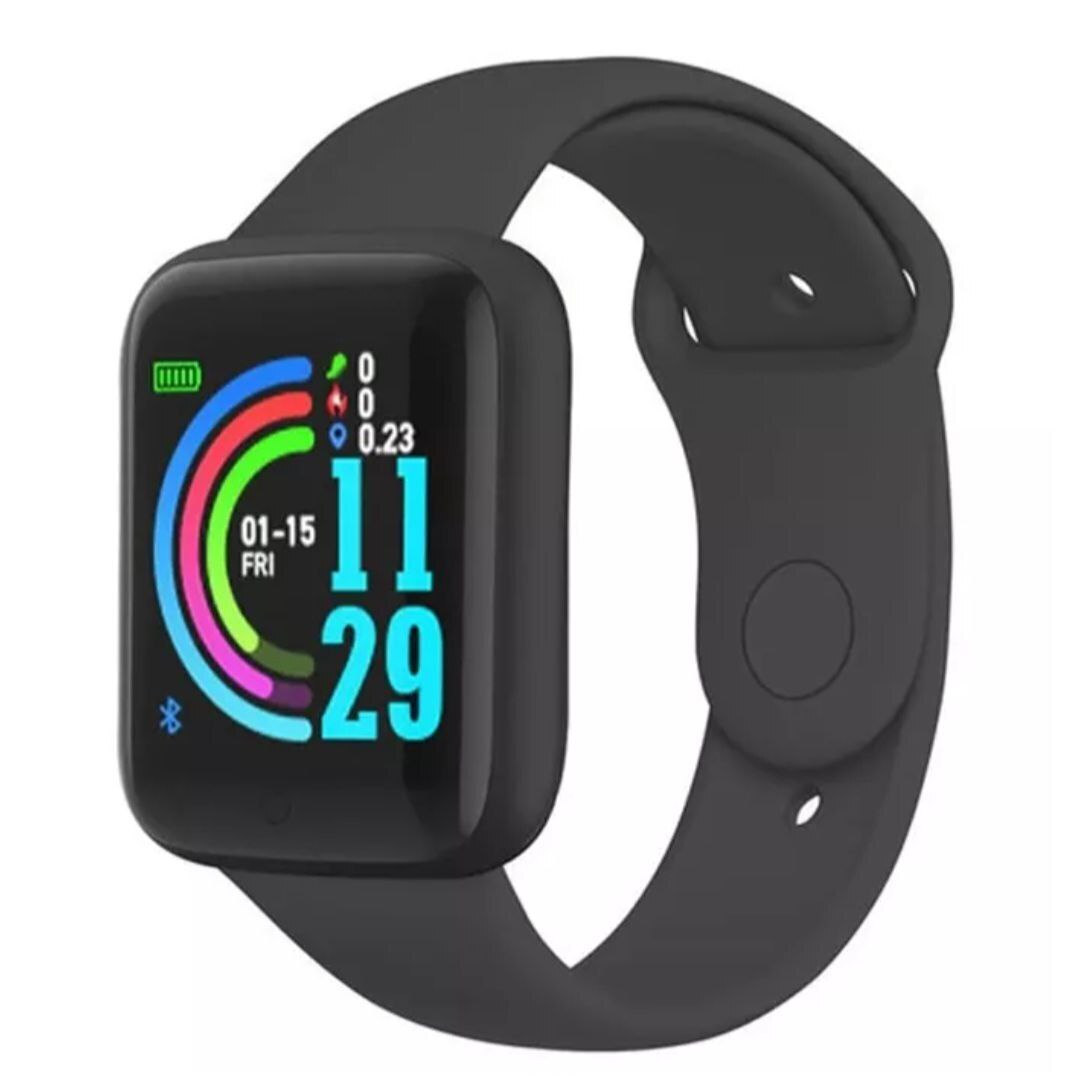 Y68 Smartwatch with Heart Rate Monitor (Black) view 8