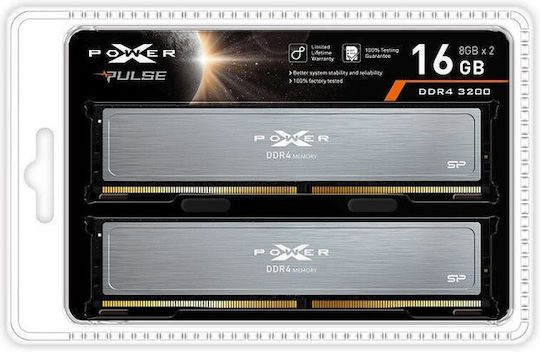 Silicon Power XPower Pulse DDR4 16GB RAM with 2x8GB Modules and Speed 3200 for Desktop SP016GXLZU320BDI view 2