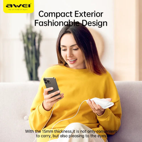 Awei P20K Power Bank 10000mAh with 2 USB-A Ports Black vue 8