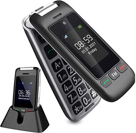 Artfone Artfone C10 Flip Dual SIM Mobile with Large Buttons Black view 1