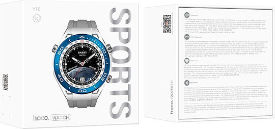Hoco Y16 Smartwatch with Heart Rate Monitor (Silver / Blue) view 4