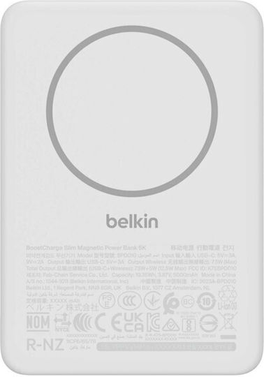 Belkin BoostCharge Slim Magnetic MagSafe Power Bank 5000mAh with USB-C Port White view 8