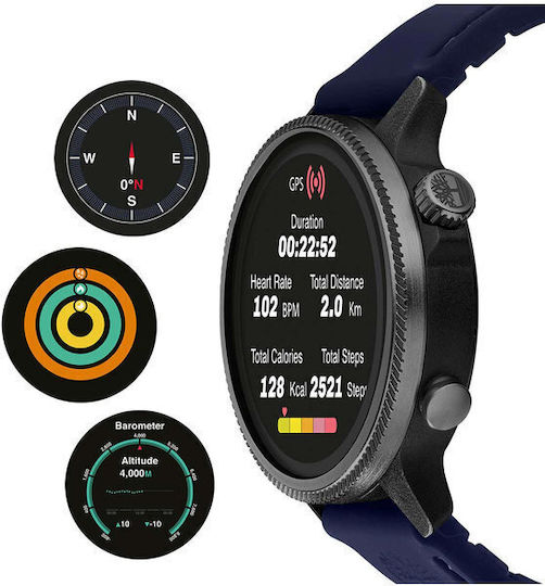 Timberland Digital Watch Battery with Blue Rubber Strap view 8