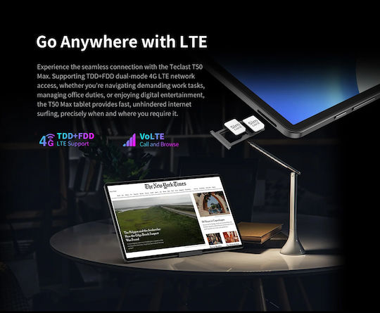 Teclast T50 Max 4G 11" Tablet (8GB/256GB) Gray vue 5