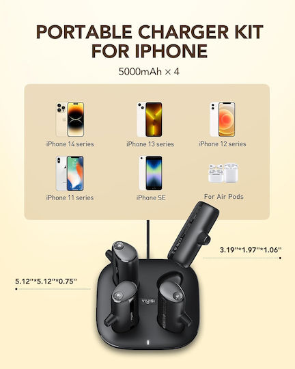 Viyisi G007P 4xCharging Dock Lightning Power Bank 5000mAh Black view 3