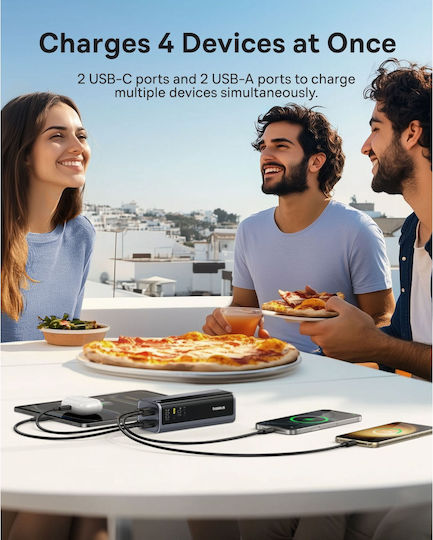 Baseus EnerGeek GP12 Power Bank 20800mAh 145W with 2 USB-A Ports and 2 USB-C Ports Gray view 4