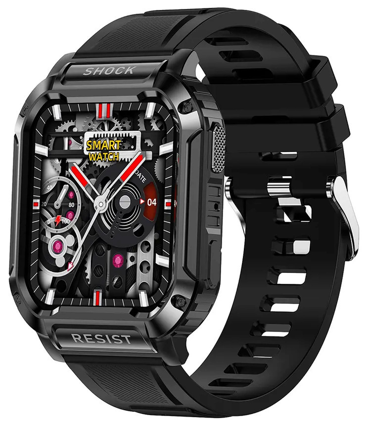 Aluminium Smartwatch with Heart Rate Monitor (Black)